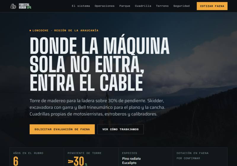 Portada del sitio de Forestal Robur