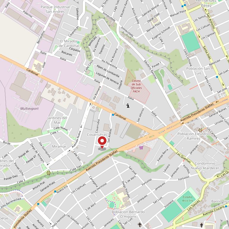Mapa con la ubicación de Pasaje San Andrés 60, Puerto Montt.