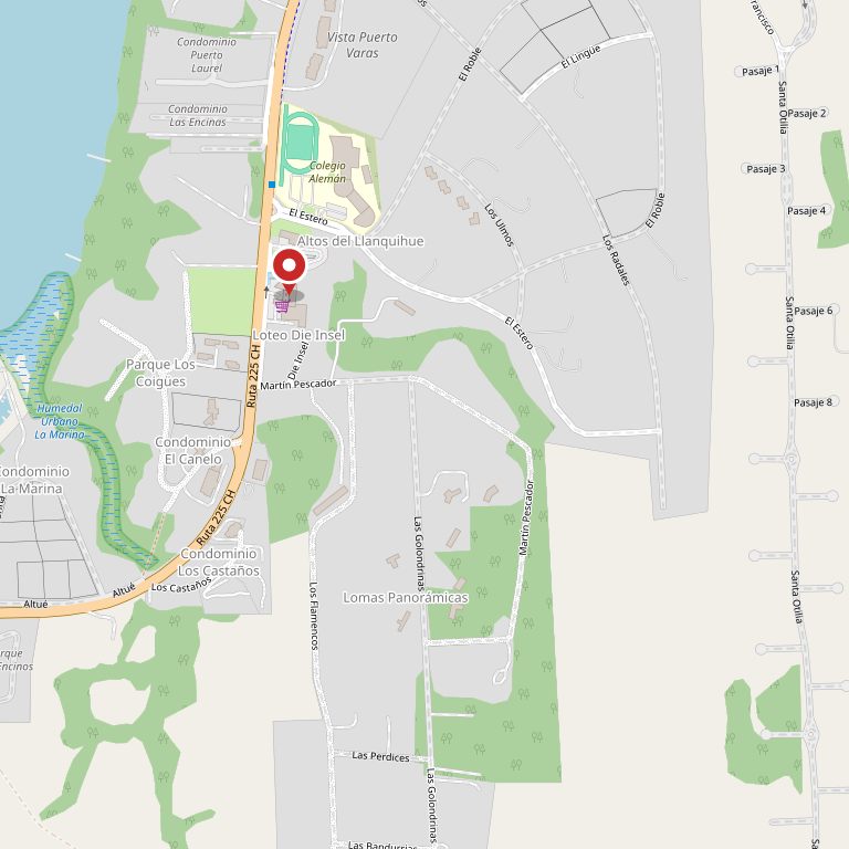 Mapa con la ubicación de Centro comercial Doña Ema, Puerto Varas.