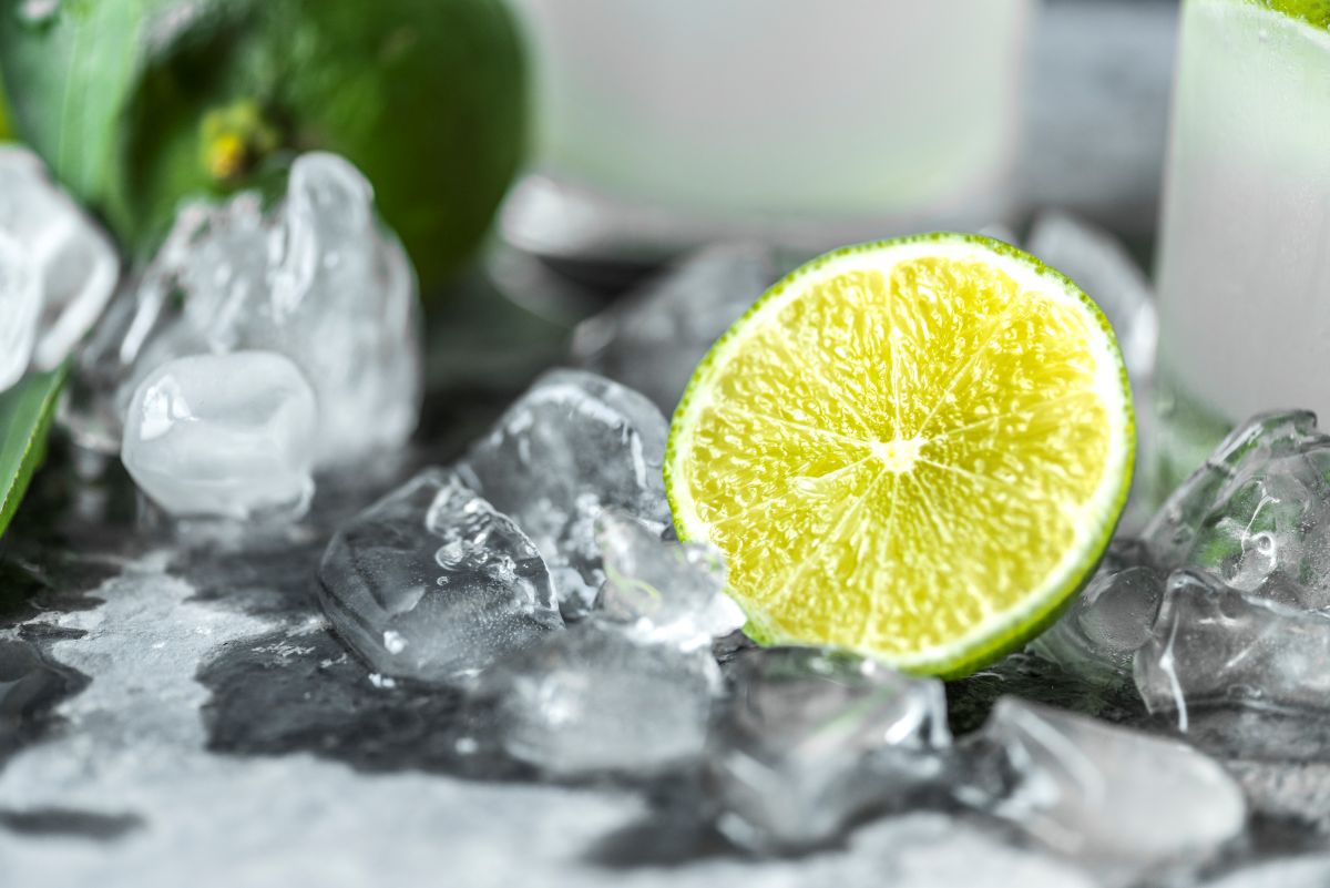 Hielo picado con fruta